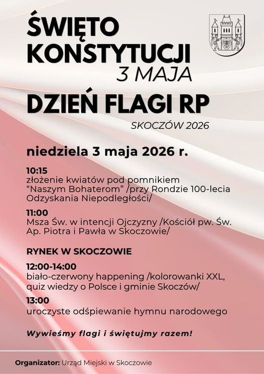 Święto Konstytucji 3 Maja i Dzień Flagi w Skoczowie – uroczystości i happening