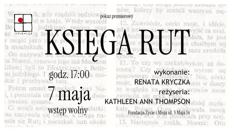 Premiera monodramu „Księga Rut” w Ustroniu