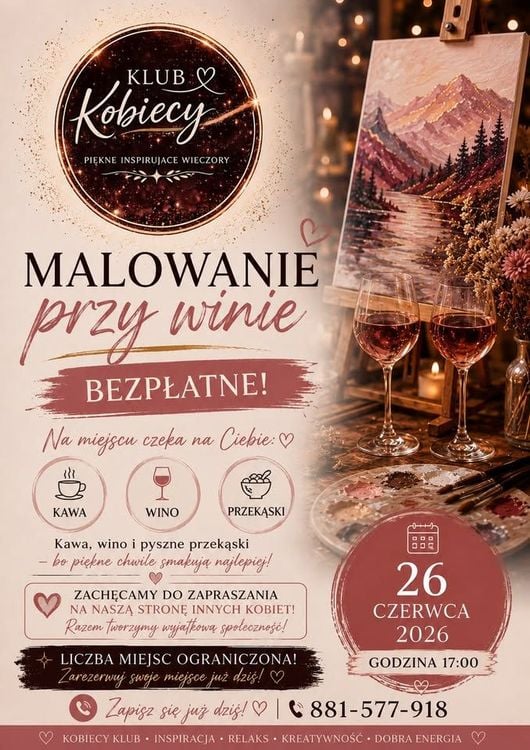 Wieczór malarski z winem dla kobiet w Żywcu