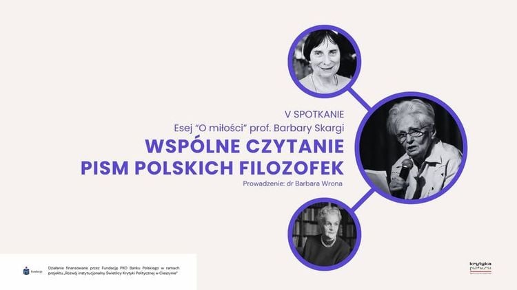 Spotkanie czytelnicze: esej „O miłości” Barbary Skargi w Cieszynie