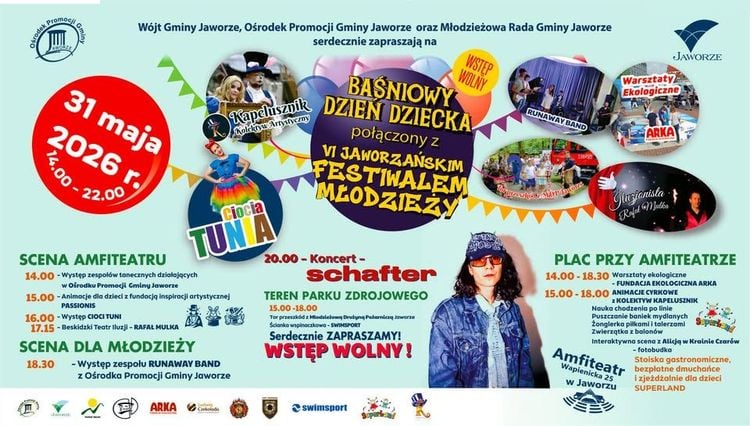 Baśniowy Dzień Dziecka z VI Jaworzańskim Festiwalem Młodzieży w Jaworzu
