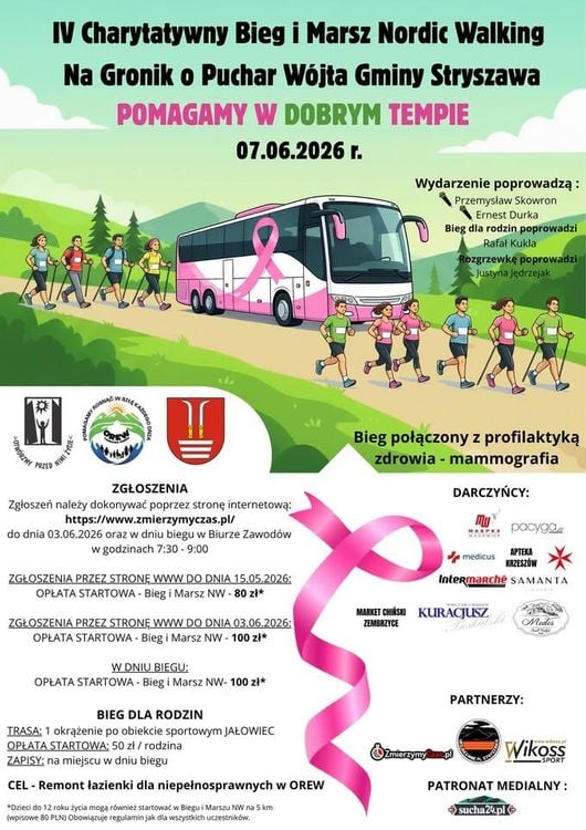 IV Charytatywny Bieg i Marsz Nordic Walking w Stryszawie o Puchar Wójta