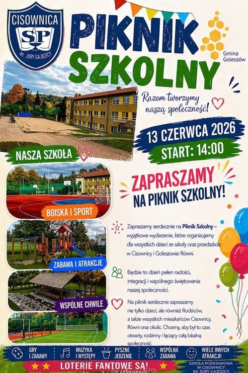 Rodzinny Piknik Szkolny w Cisownicy – zabawa dla całej gminy