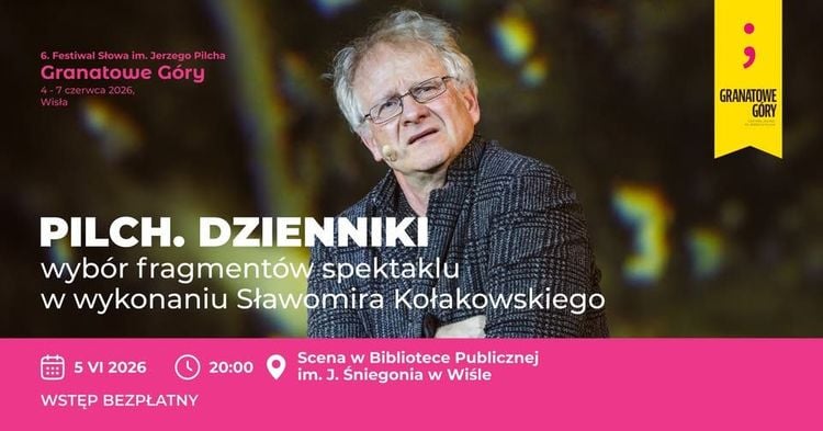 Fragmenty spektaklu PILCH. DZIENNIKI w wykonaniu Sławomira Kołakowskiego w Wiśle