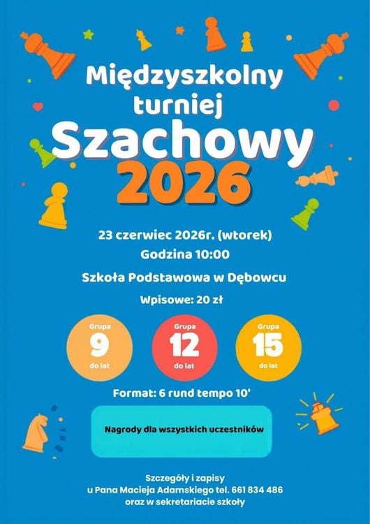Międzyszkolny Turniej Szachowy w Dębowcu 2026