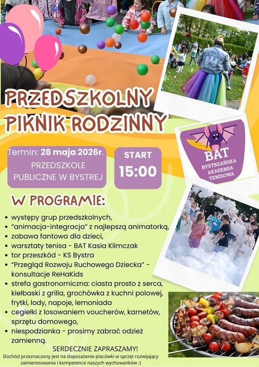 Rodzinny Piknik Przedszkolny w Bystrej – „Dobro jest w nas”