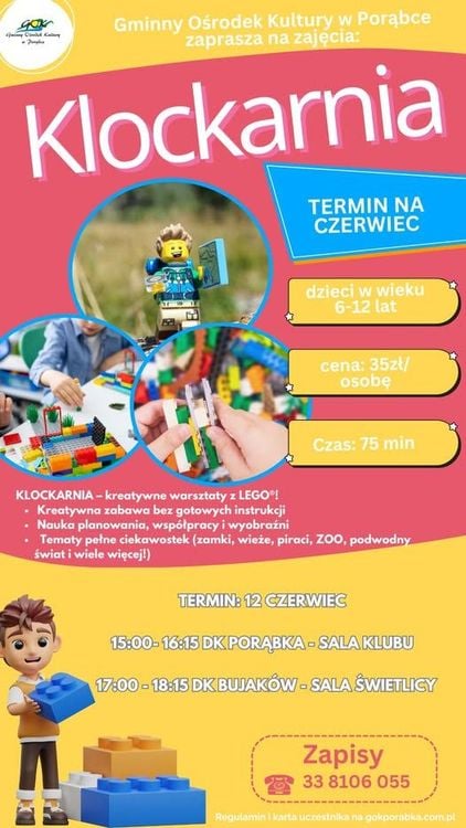 Kreatywne warsztaty LEGO dla dzieci w Porąbce – Klockarnia 12 czerwca