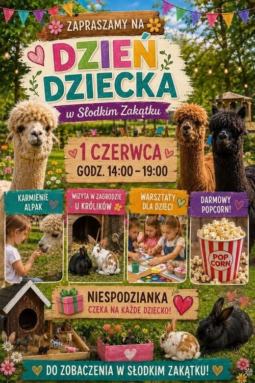 Dzień Dziecka z alpakami i królikami w Słodkim Zakątku w Bielsku-Białej