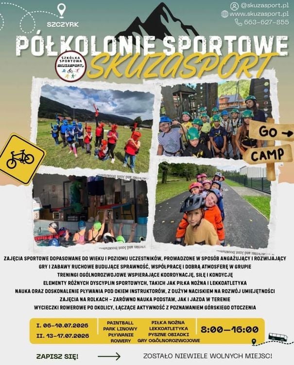 Letnie półkolonie sportowe w Szczyrku z Skuzasport