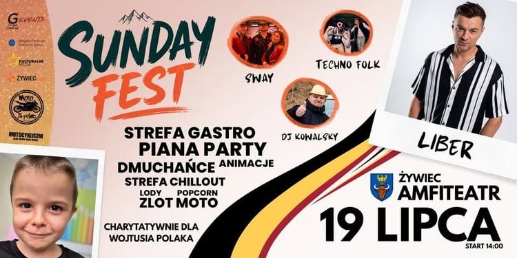 Sunday Fest w Żywcu z Liberem – koncert charytatywny dla Wojtusia Polaka