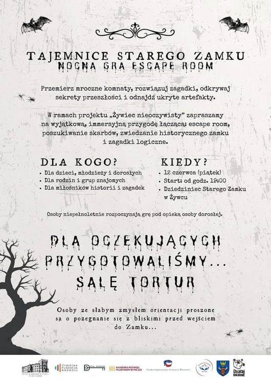 Nocna gra escape room na Starym Zamku w Żywcu