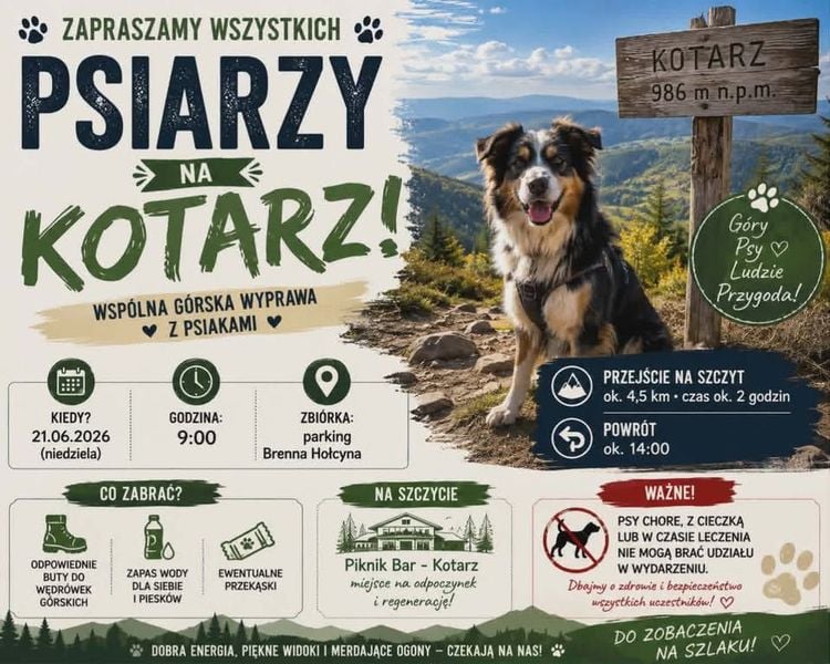 Wyprawa z psami na Kotarz od strony Brennej – 21 czerwca 2026