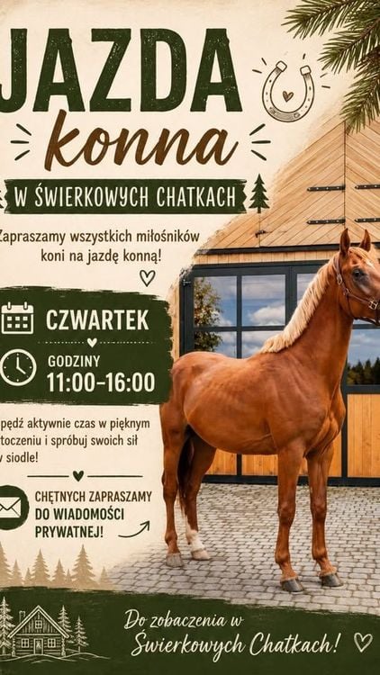 Jazda konna w Świerkowych Chatkach w Koniakowie
