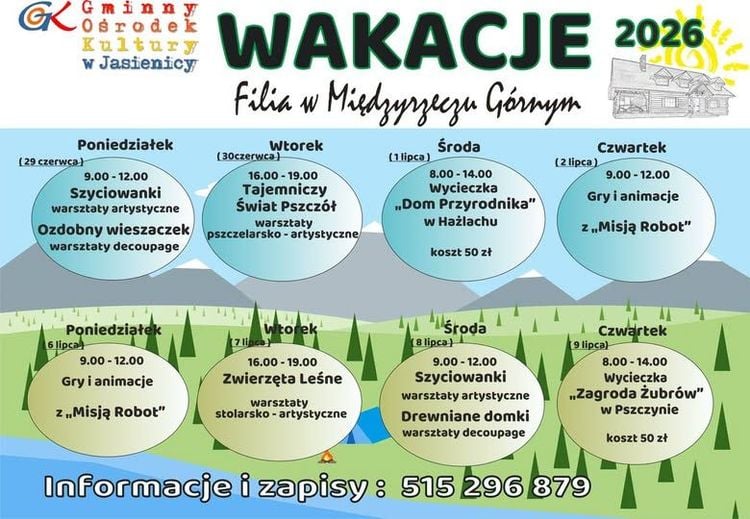 Wakacyjne warsztaty i wycieczki artystyczne GOK Jasienica