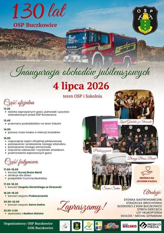 Jubileusz 130-lecia OSP Buczkowice z festynem i koncertami