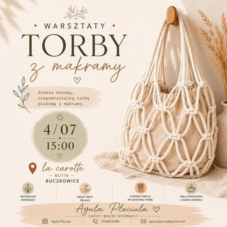 Warsztaty: Letnia torba z makramy w Buczkowicach