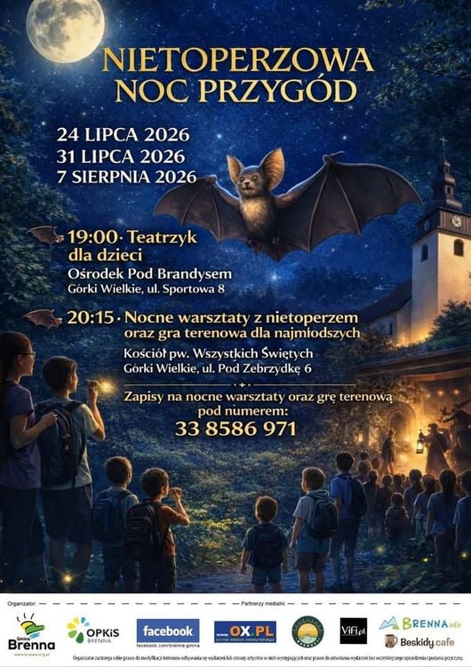 Nietoperzowa Noc Przygód w Górkach Wielkich – warsztaty i gra terenowa