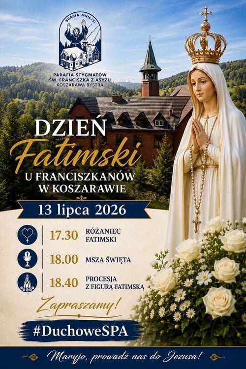 Dzień Fatimski z procesją w Koszarawie – 13 lipca 2026