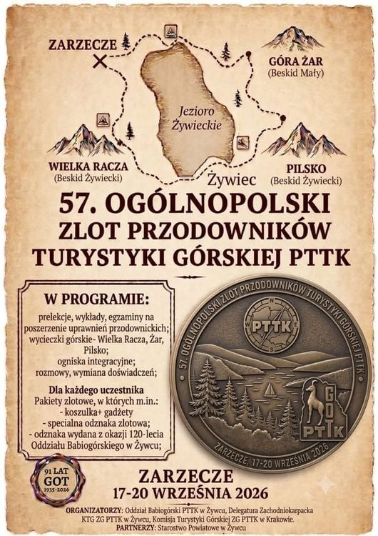 57. Ogólnopolski Zlot Przodowników Turystyki Górskiej PTTK w Zarzeczu 2026