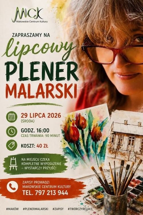 Lipcowy plener malarski z Anną Pokorą w Makowie Podhalańskim