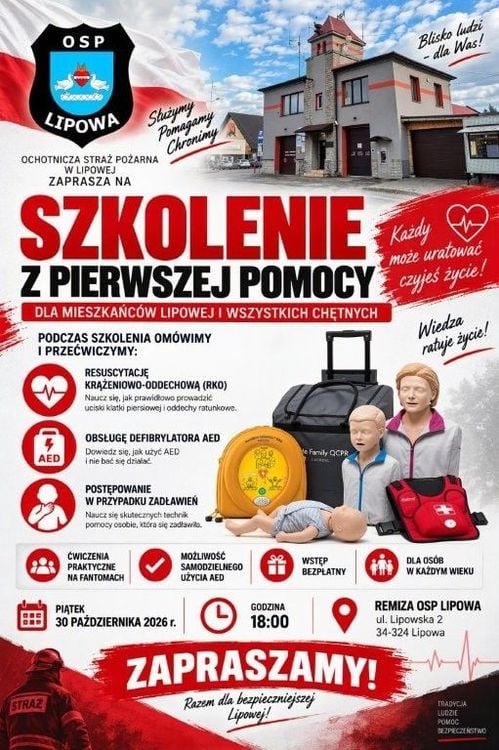 Szkolenie z pierwszej pomocy w Lipowej