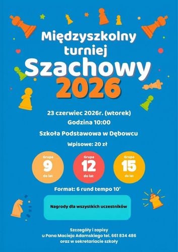 Międzyszkolny Turniej Szachowy w Dębowcu 2026