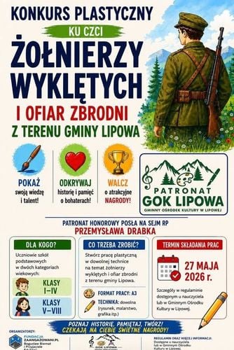 Konkurs plastyczny "Żołnierze wyklęci i ofiary zbrodni z terenu Gminy Lipowa"