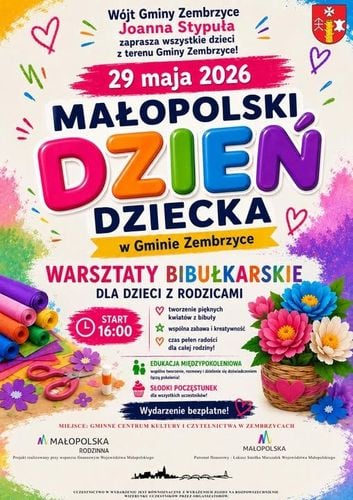 Małopolski Dzień Dziecka 2026 w Zembrzycach z warsztatami bibułkarskimi