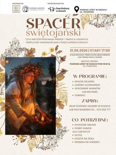 Wieczorny spacer świętojański z ziołami w Kozach