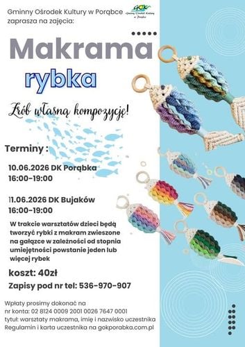 Kreatywne warsztaty makramy: stwórz rybkę z makramy w Porąbce