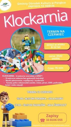 Kreatywne warsztaty LEGO dla dzieci w Porąbce – Klockarnia 12 czerwca