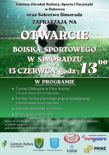 Inauguracja boiska sportowego w Simoradzu z turniejami i atrakcjami