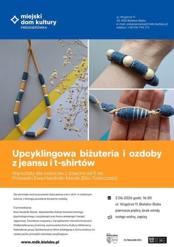 Twórcze warsztaty upcyklingu: biżuteria i ozdoby z jeansu i t-shirtów w Bielsku-Białej