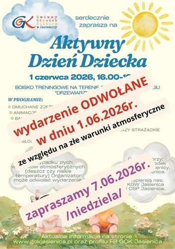 Aktywny Dzień Dziecka w Jasienicy - nowa data 7 czerwca