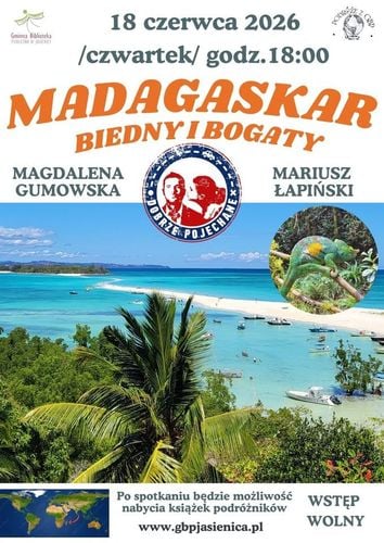 Spotkanie podróżnicze: Madagaskar oczami Magdaleny i Mariusza w Jasienicy