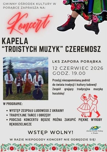 Wieczór z muzyką huculską – koncert kapeli Troistych Muzyk w Porąbce