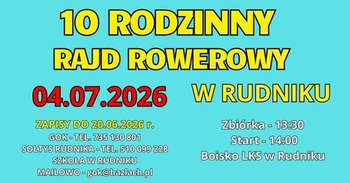 10. Rodzinny Rajd Rowerowy w Rudniku – wspólna wyprawa na dwóch kółkach