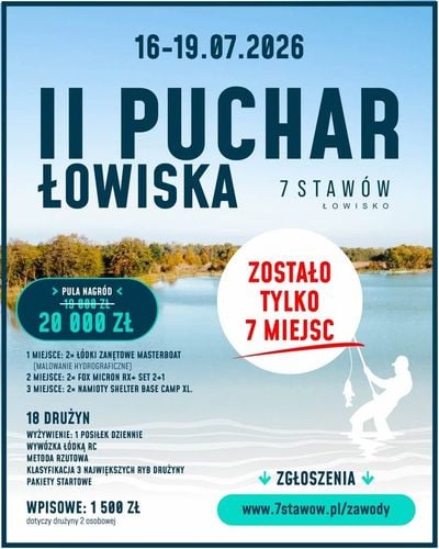 II Puchar Łowiska 7 Stawów w Kobiernicach – karpiowe zmagania z pulą 20 000 zł
