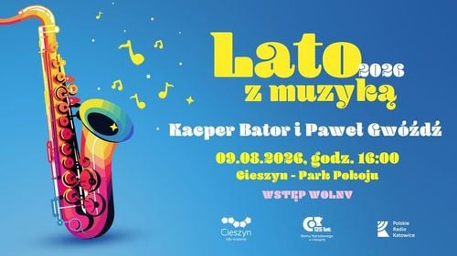 Letni koncert Kacpra Batora i Pawła Gwóździa w Parku Pokoju w Cieszynie
