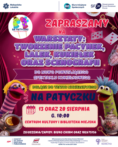 Na Patyczku – warsztaty i spektakl Teatru Na Patyczku w Jordanowie