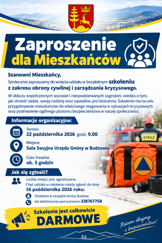 Szkolenie z obrony cywilnej i zarządzania kryzysowego w Budzowie