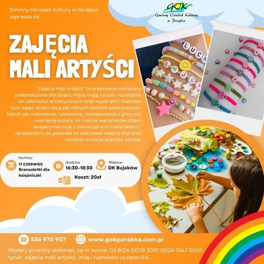 Kreatywne zajęcia 'Mali Artyści' w Bujakowie – tworzenie bransoletek