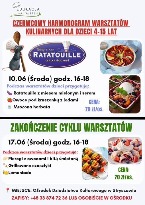 Czerwcowe warsztaty kulinarne dla dzieci w Stryszawie: Ratatouille i finał serii