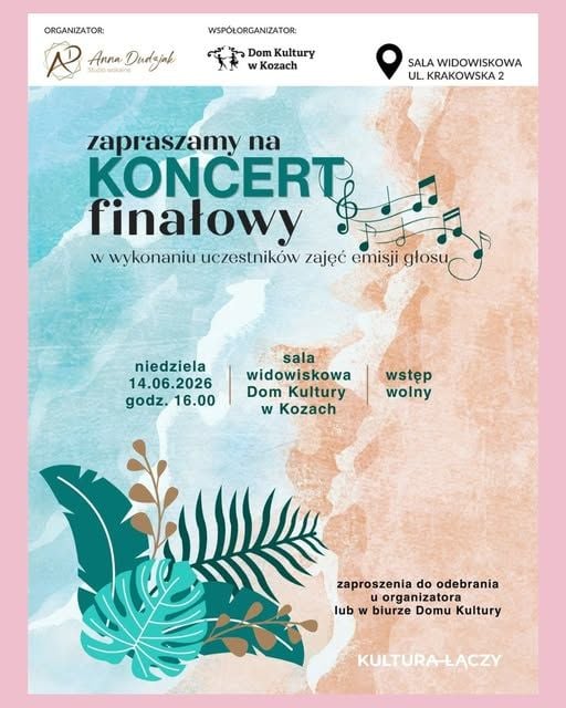 Finałowy koncert uczestników emisji głosu w Domu Kultury w Kozach