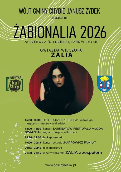 Żabionalia 2026 w Parku w Chybiu – muzyczne popołudnie i wieczór