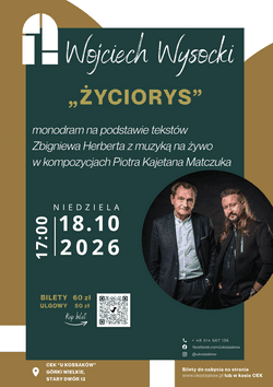 Monodram Wojciecha Wysockiego „Życiorys” z muzyką na żywo