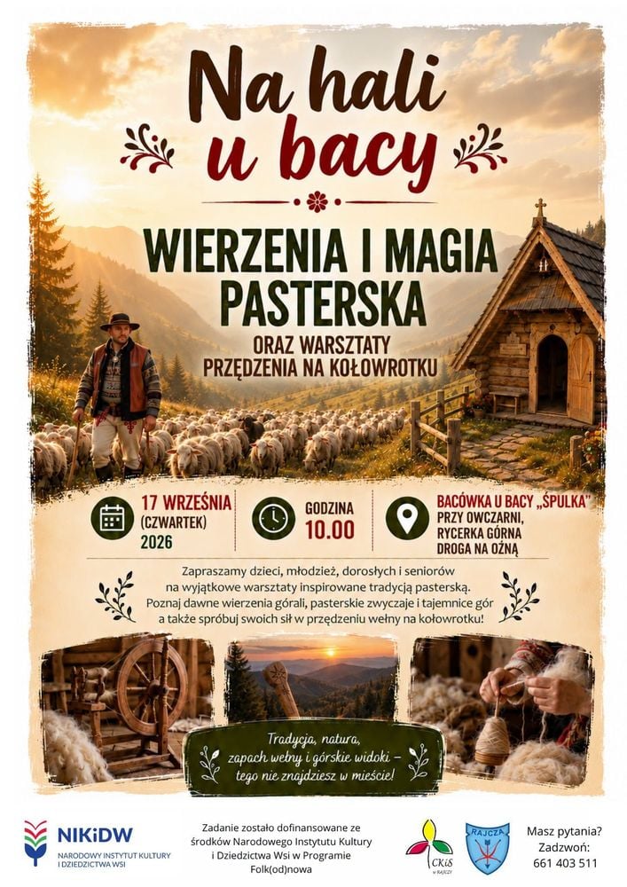 🌄 Na hali u Bacy - międzypokoleniowe warsztaty pasterskie
