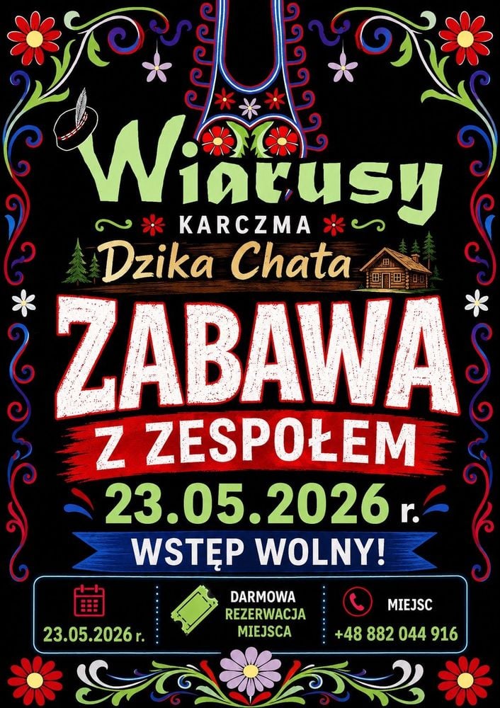 Noc z zespołem Wiarusy w Karczmie Dzika Chata w Zawoi