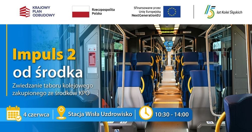 Zwiedzanie Impuls 2 na stacji Wisła Uzdrowisko – nowoczesny tabor Kolei Śląskich