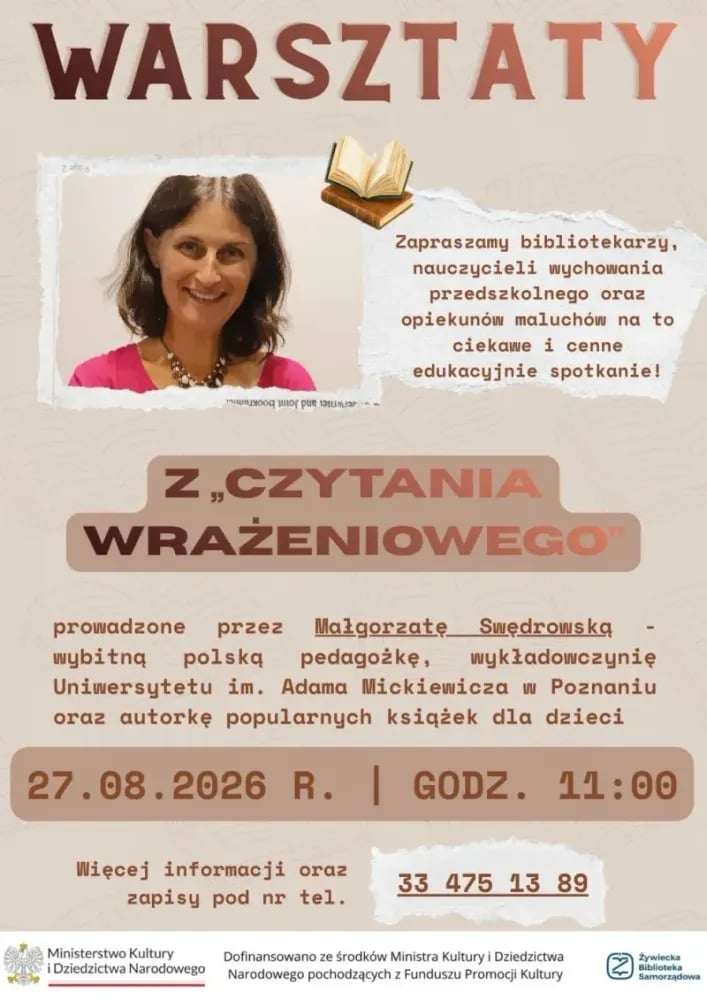 Warsztaty literackie dla dzieci z Małgorzatą Swędrowską w Żywcu